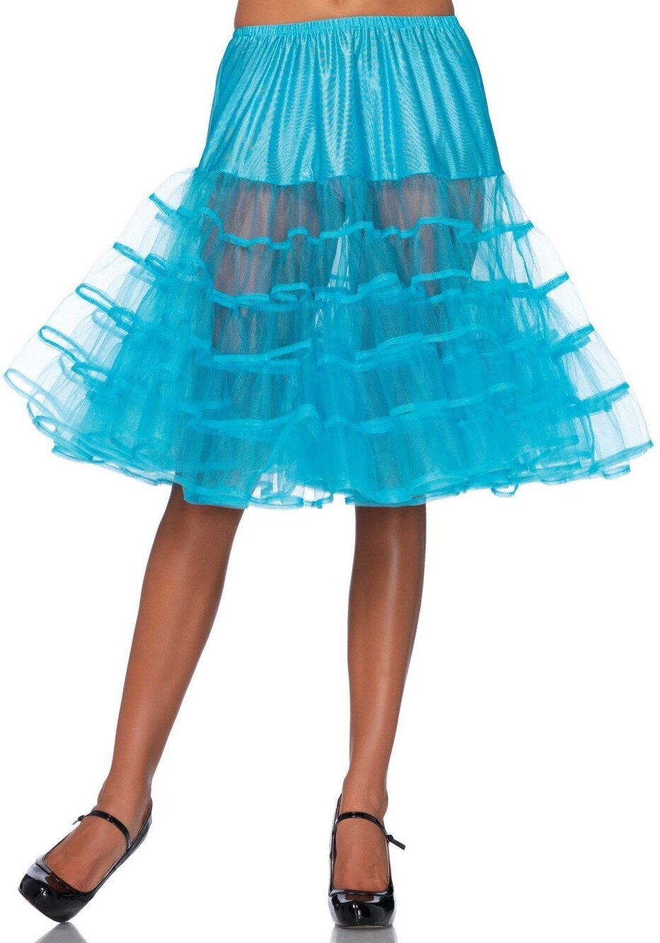 3677 Knee-Length Petticoat, Turquoise, One Sizes Fit Most